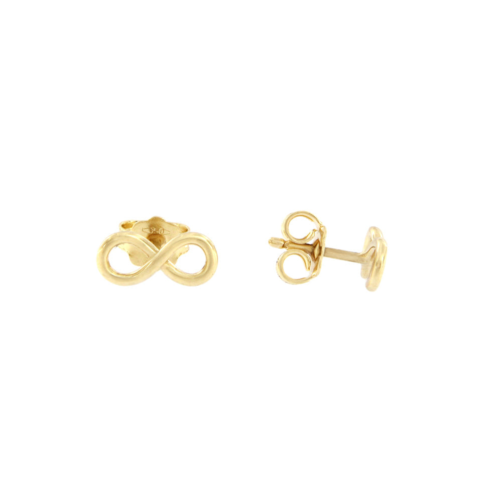 18ct gold Infinity stud earrings