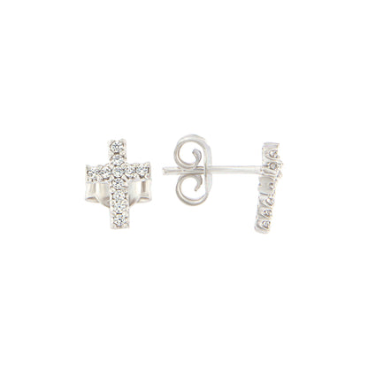 18ct gold Cross stud earrings