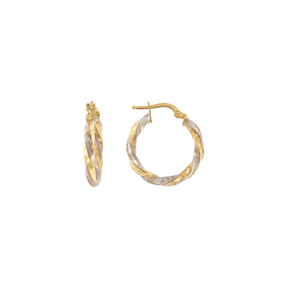 18ct gold Bicolor hoop earrings