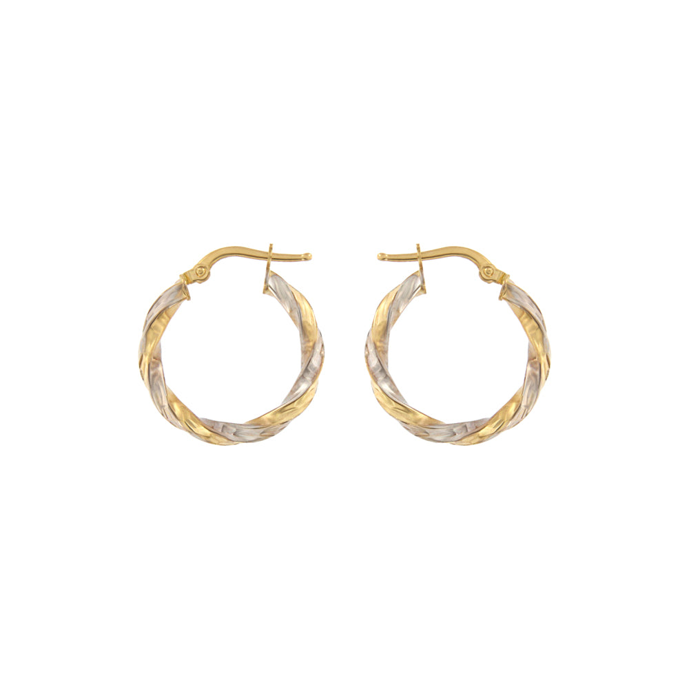 18ct gold Bicolor hoop earrings