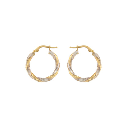 18ct gold Bicolor hoop earrings