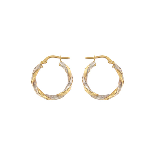 18ct gold Bicolor hoop earrings