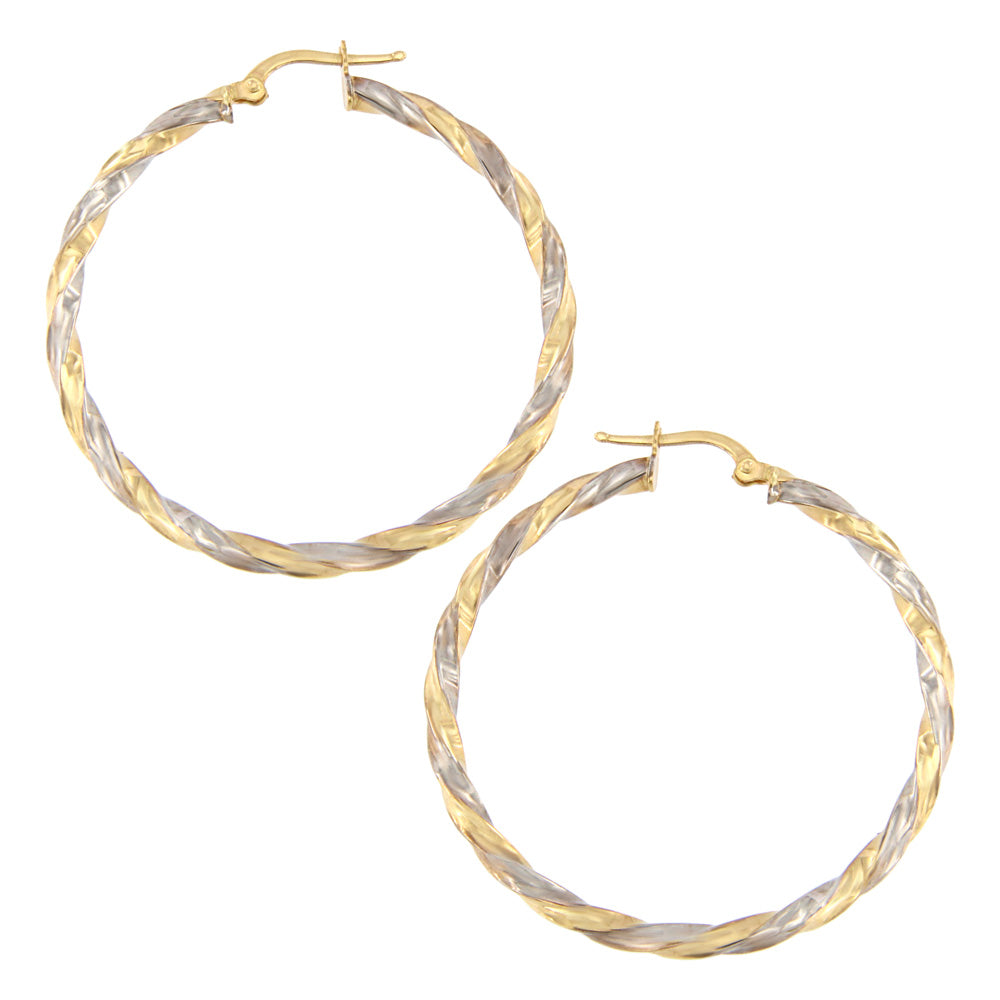 18ct gold Bicolor hoop earrings