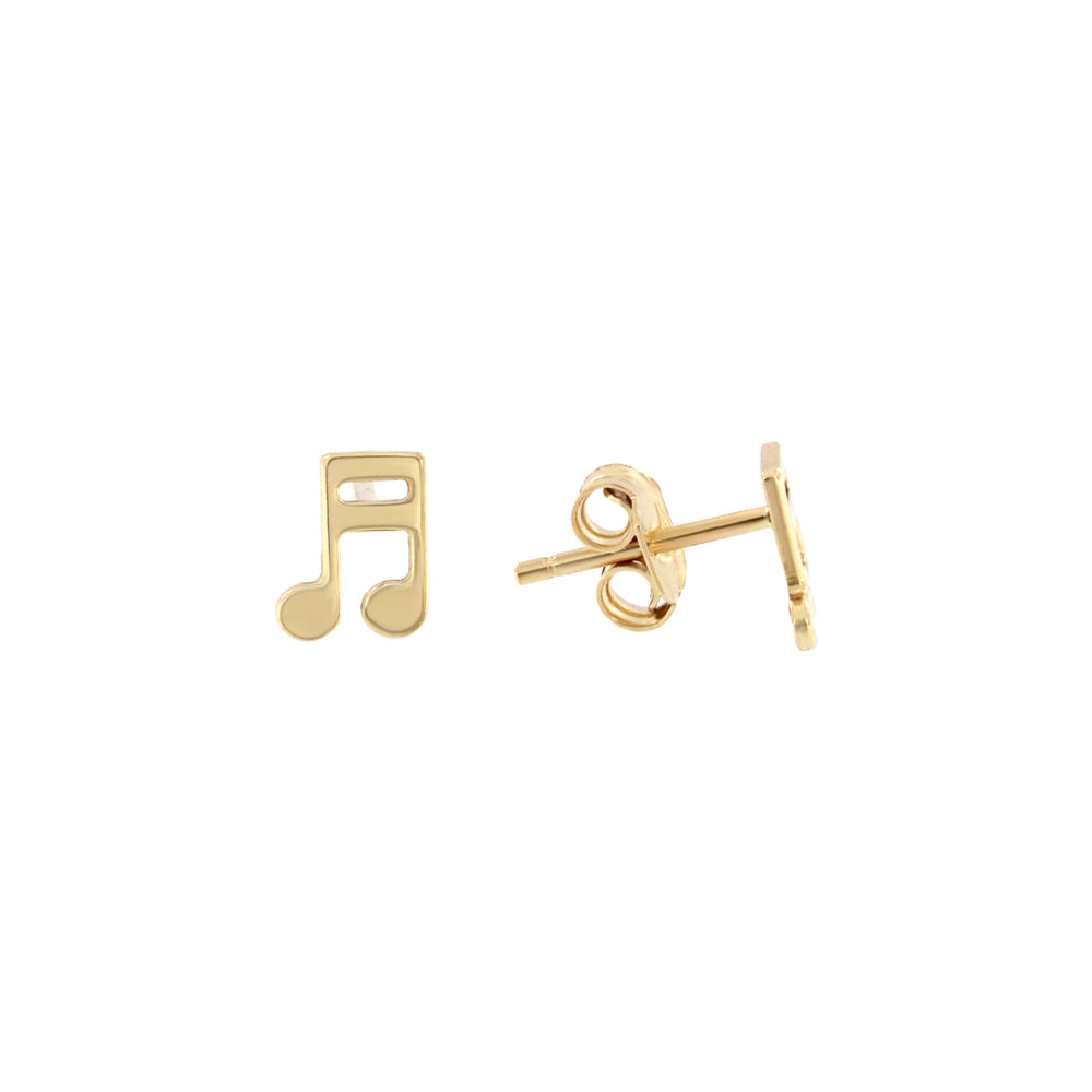 18ct gold Musical note stud earrings