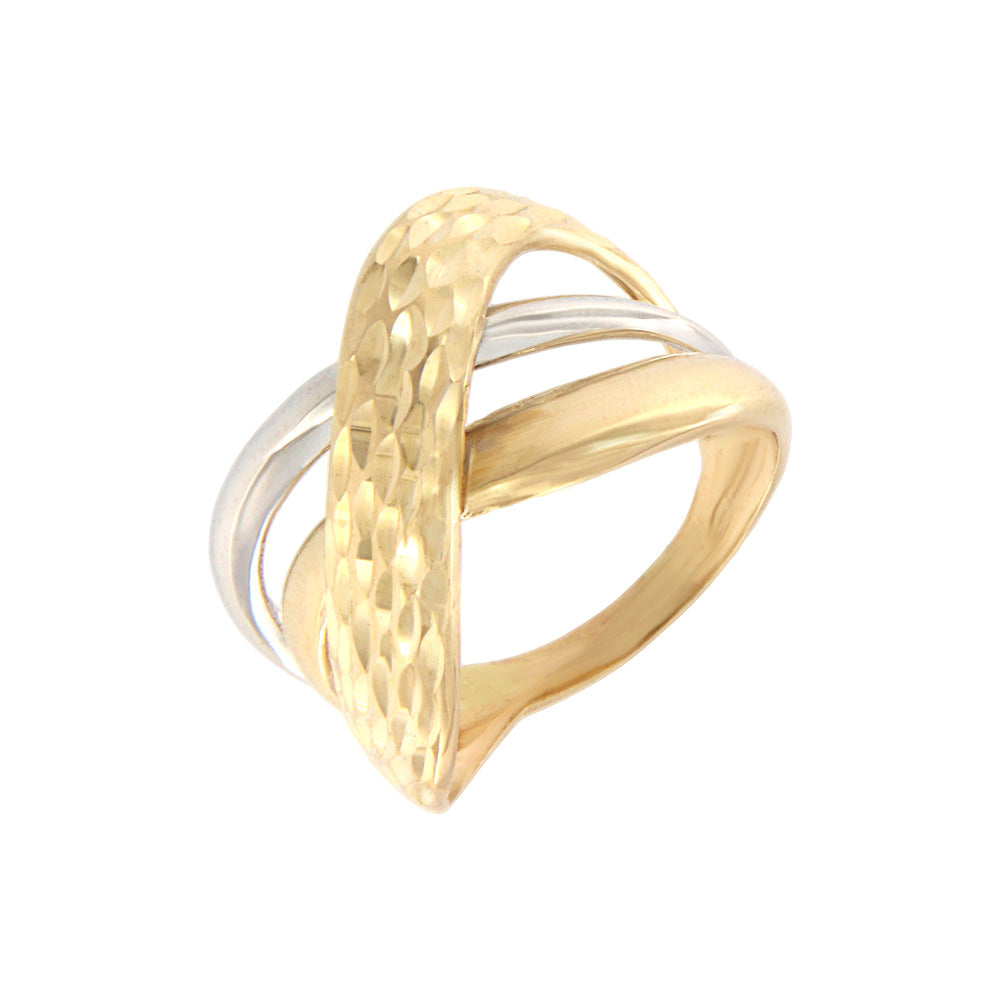 18ct gold Two gold crossed ring