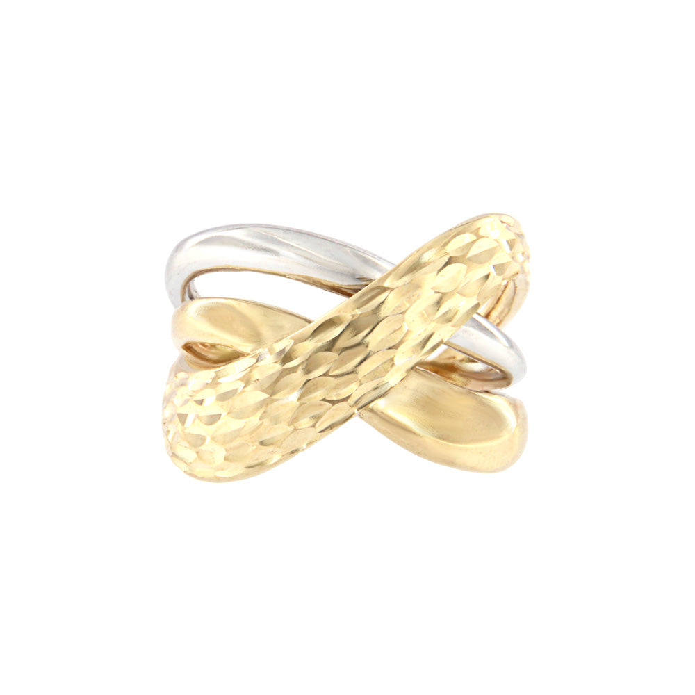 18ct gold Two gold crossed ring