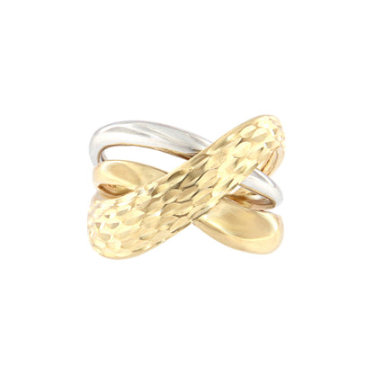 18ct gold Two gold crossed ring