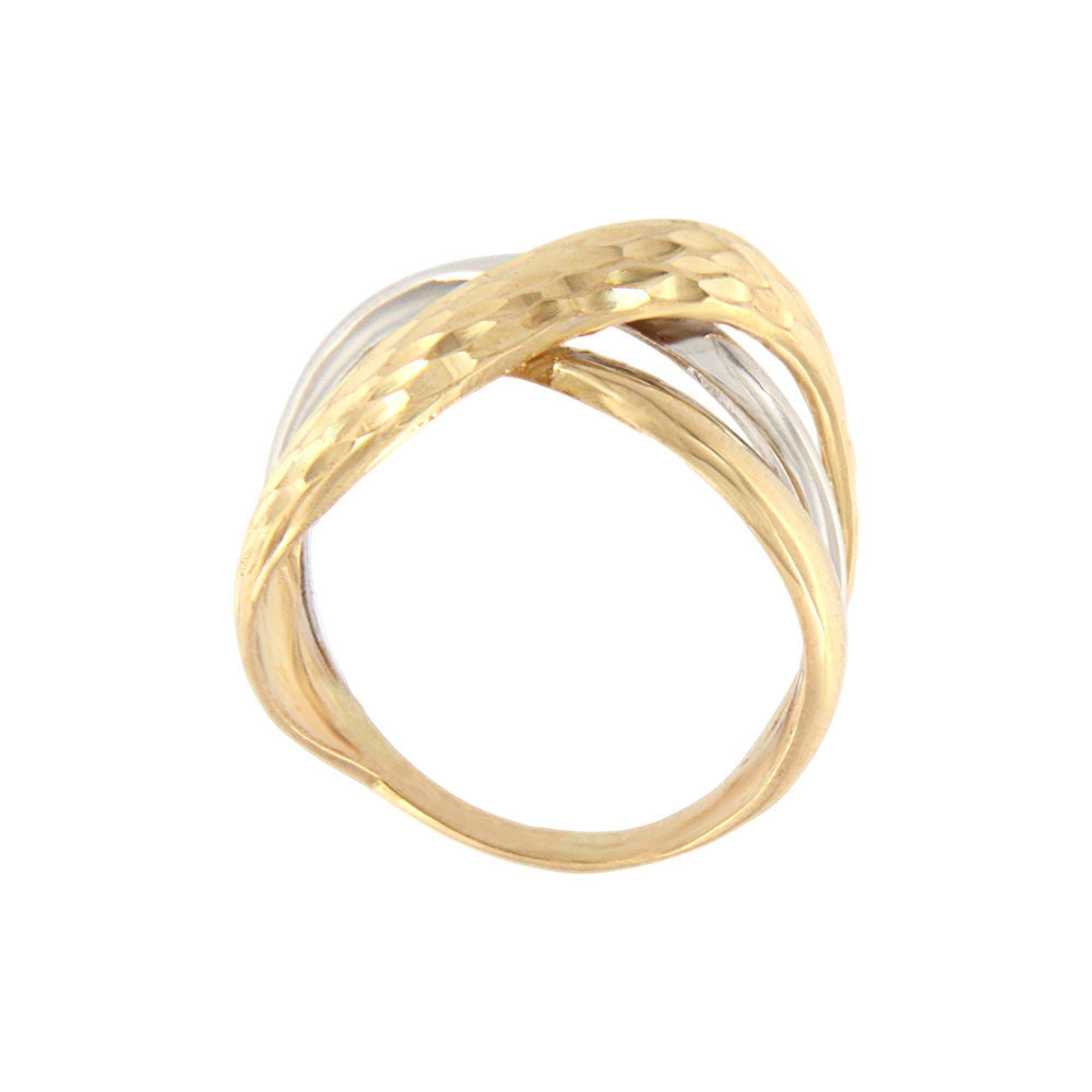 18ct gold Two gold crossed ring