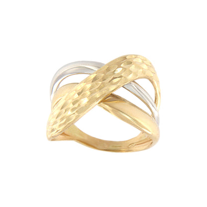 18ct gold Two gold crossed ring