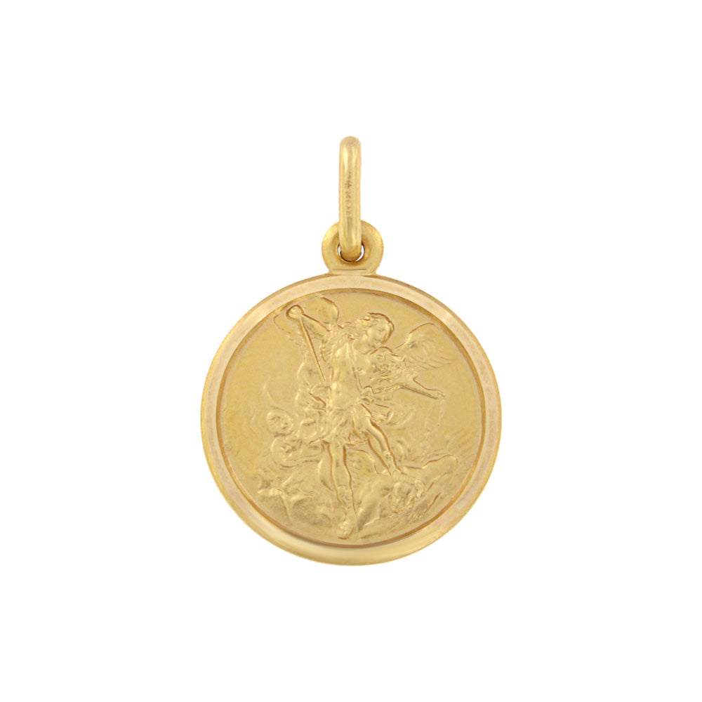 18ct gold Saint Michael pendant