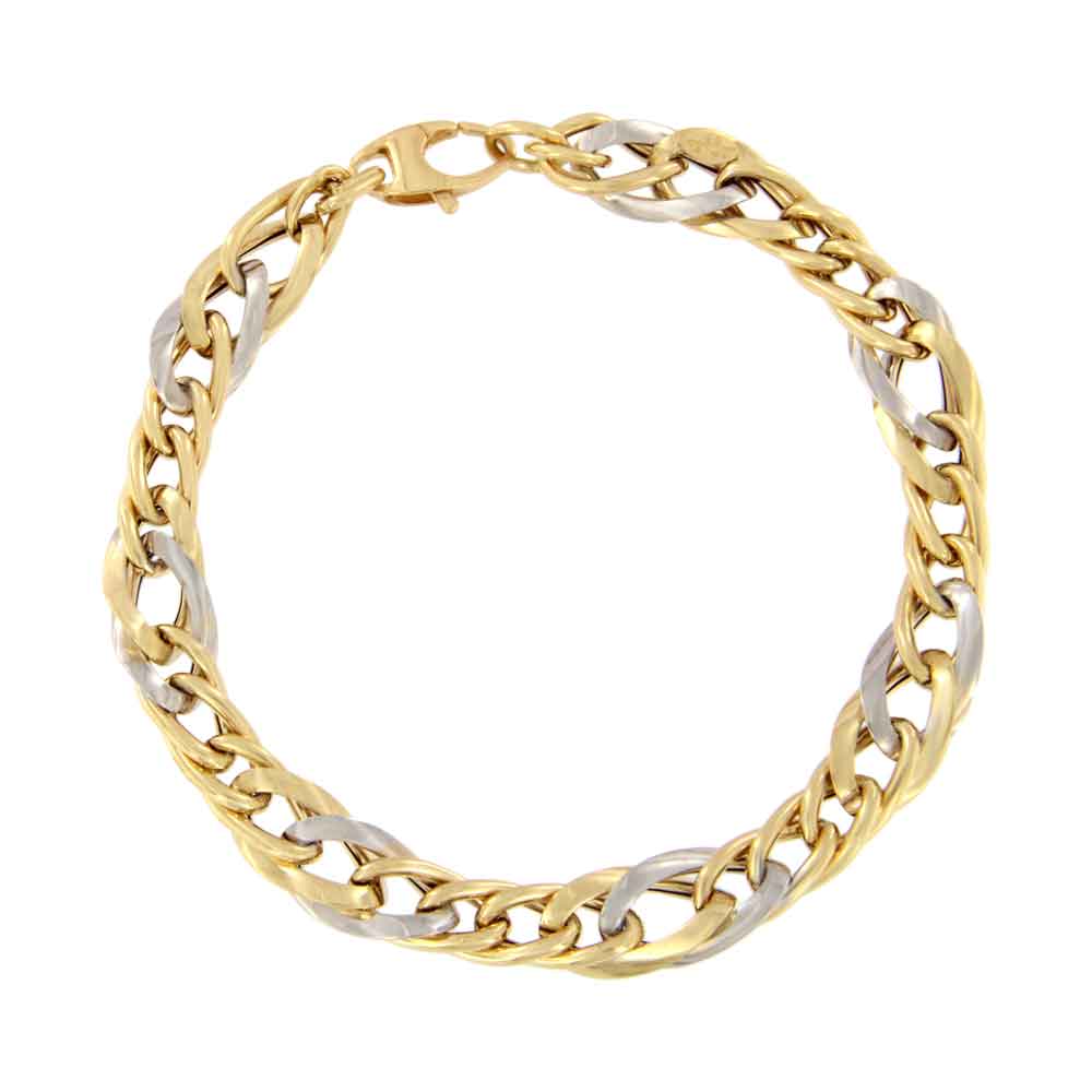 18ct gold Two-tone link bracelet