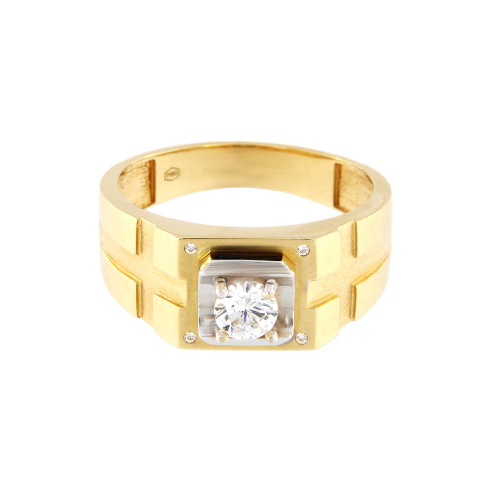 18ct gold Bicolor white stone ring