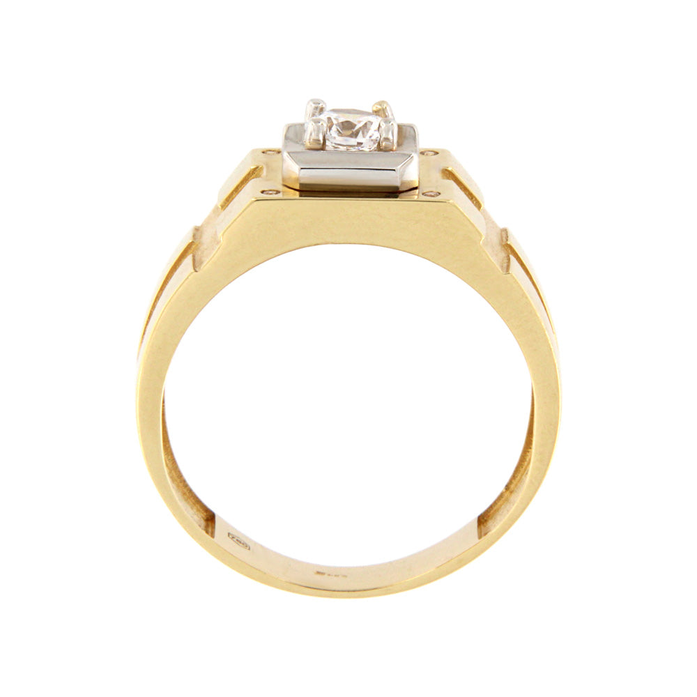 18ct gold Bicolor white stone ring