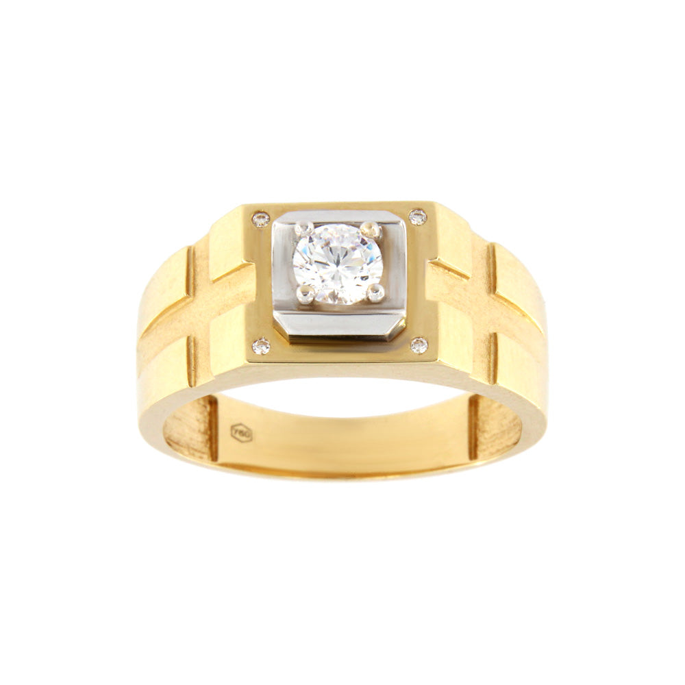 18ct gold Bicolor white stone ring