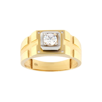 18ct gold Bicolor white stone ring