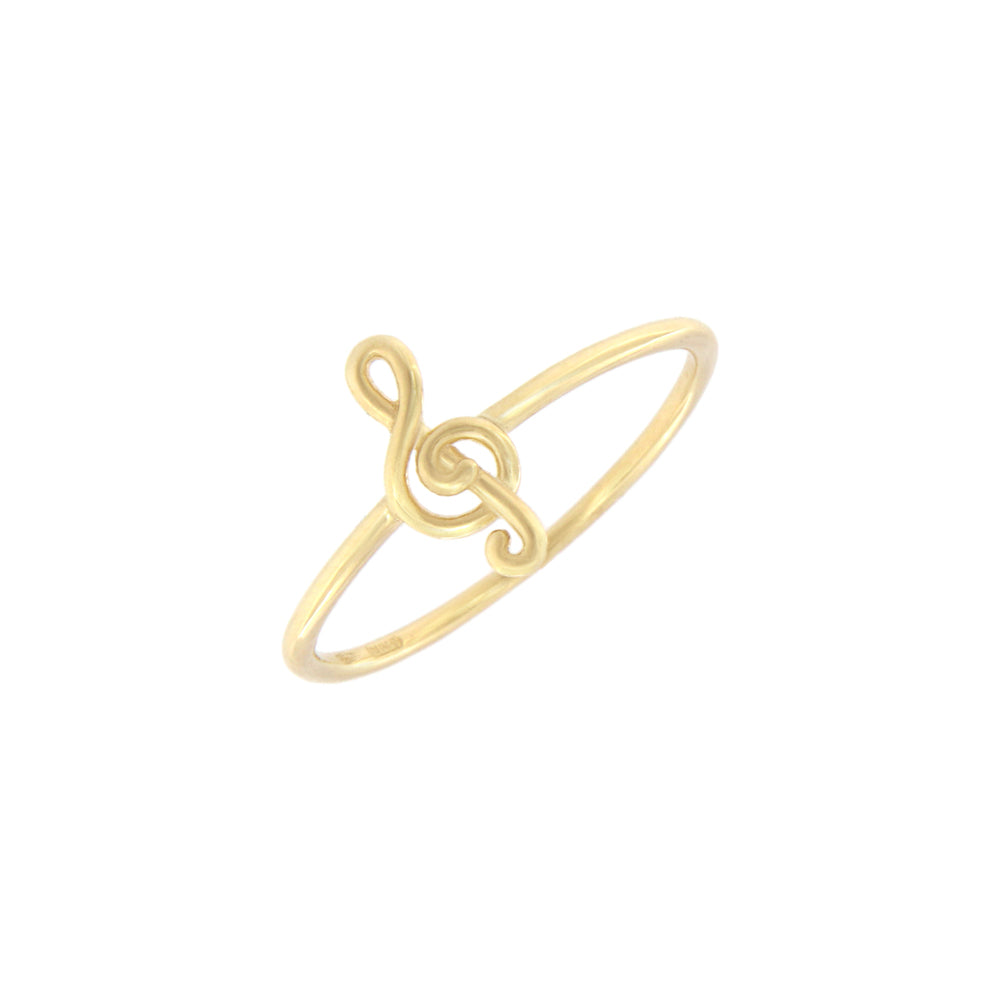 18ct gold Treble clef ring