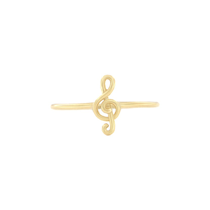 18ct gold Treble clef ring