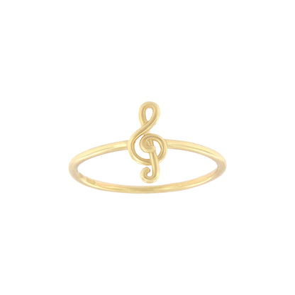 18ct gold Treble clef ring