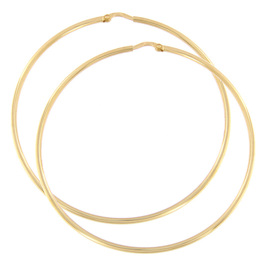 18ct gold Large smooth hoop earrings