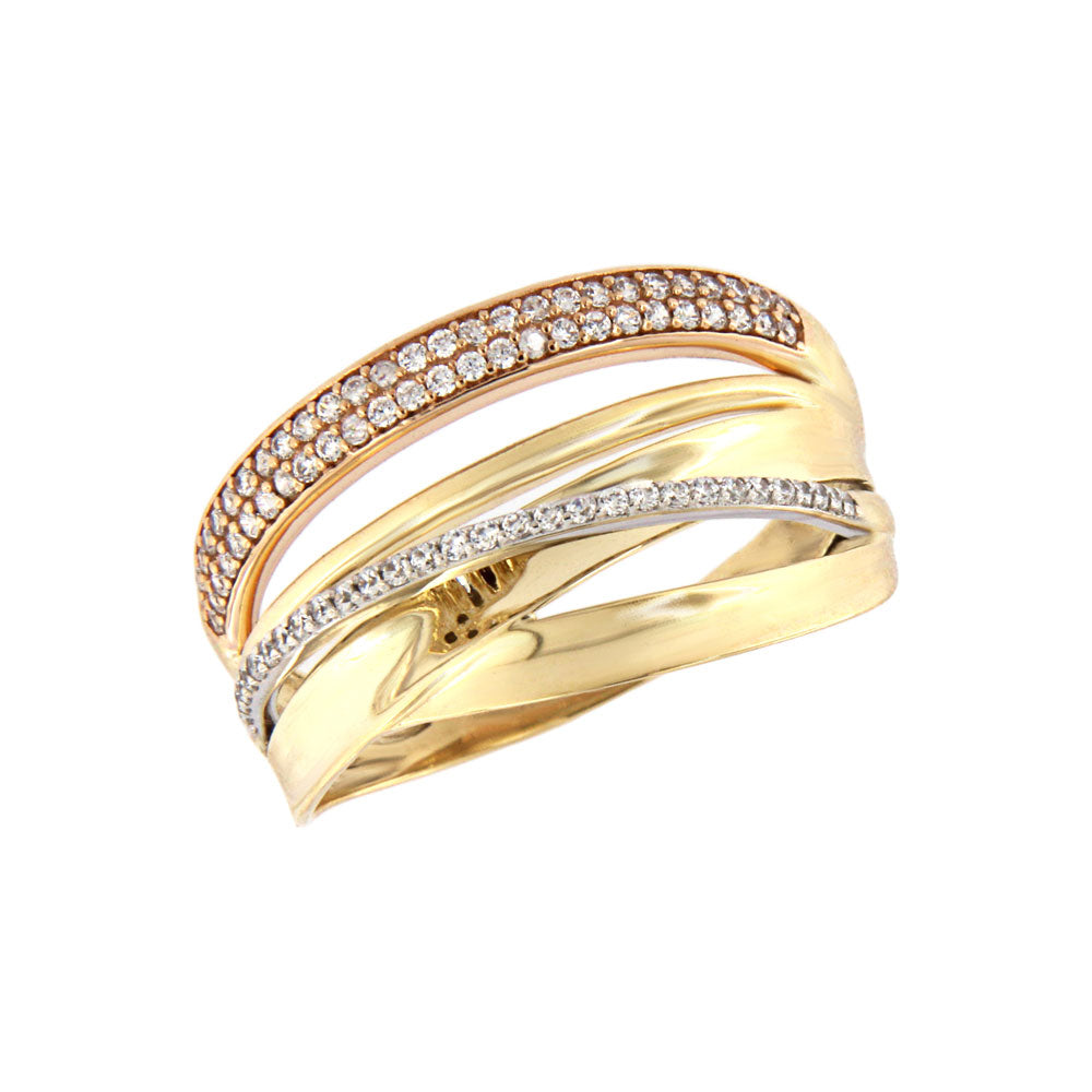 18ct gold Tricolour ring