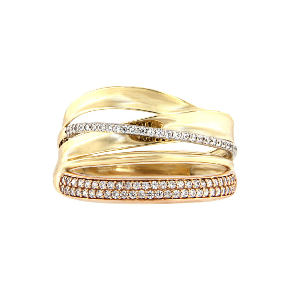 18ct gold Tricolour ring