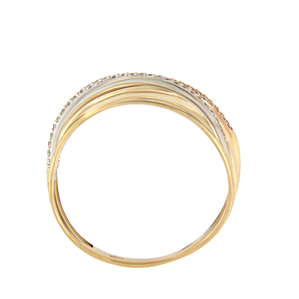 18ct gold Tricolour ring