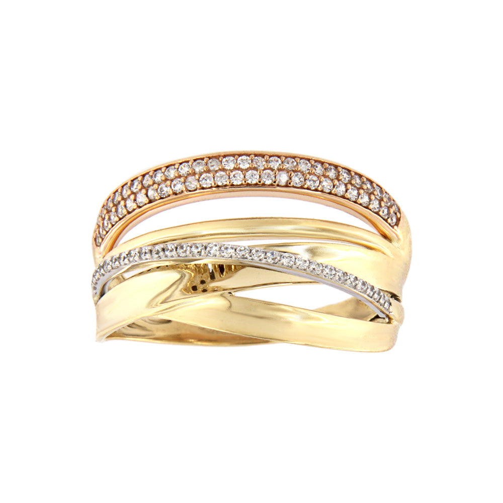 18ct gold Tricolour ring