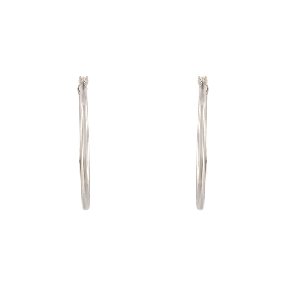 18ct gold White hoop earrings