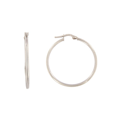 18ct gold White hoop earrings