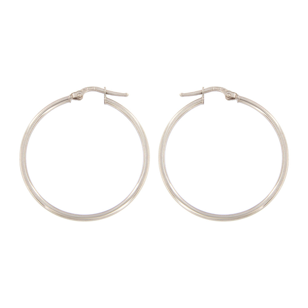 18ct gold White hoop earrings