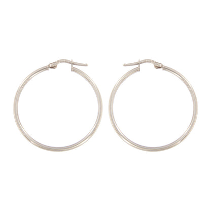 18ct gold White hoop earrings