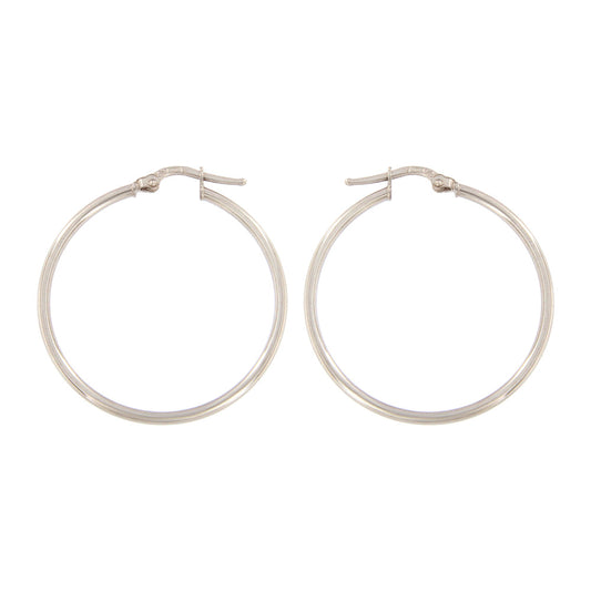 18ct gold White hoop earrings