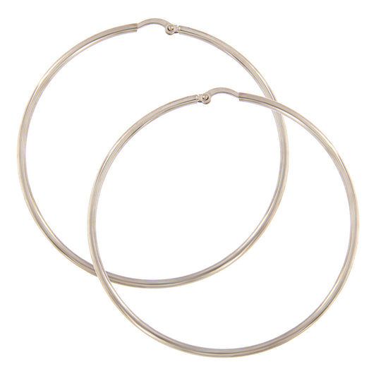 18ct gold Large white hoop earrings