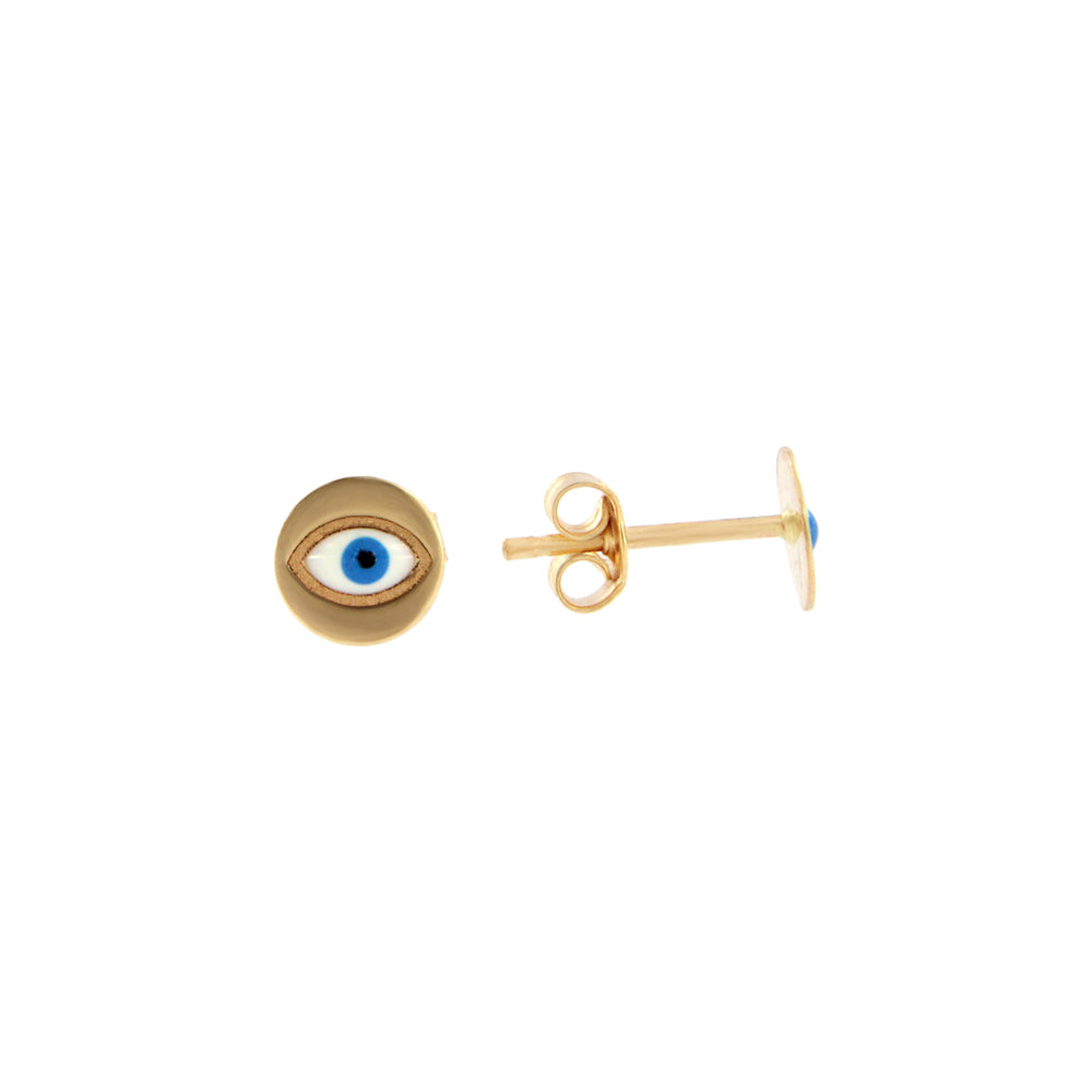 18ct gold Greek eye stud earrings