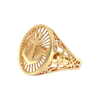 18ct gold Anchor ring