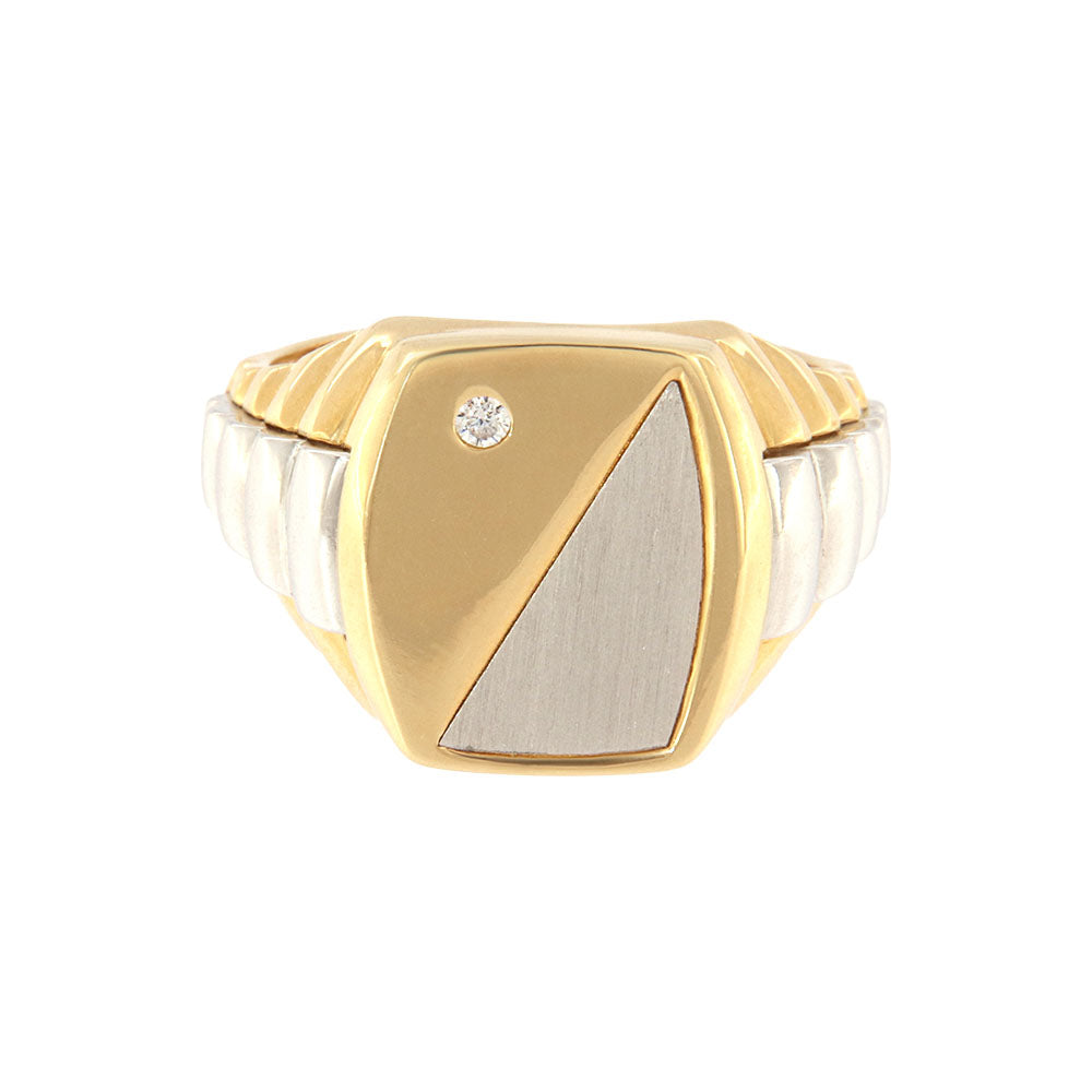 18ct gold Bicolor stone ring