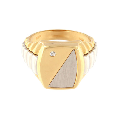 18ct gold Bicolor stone ring