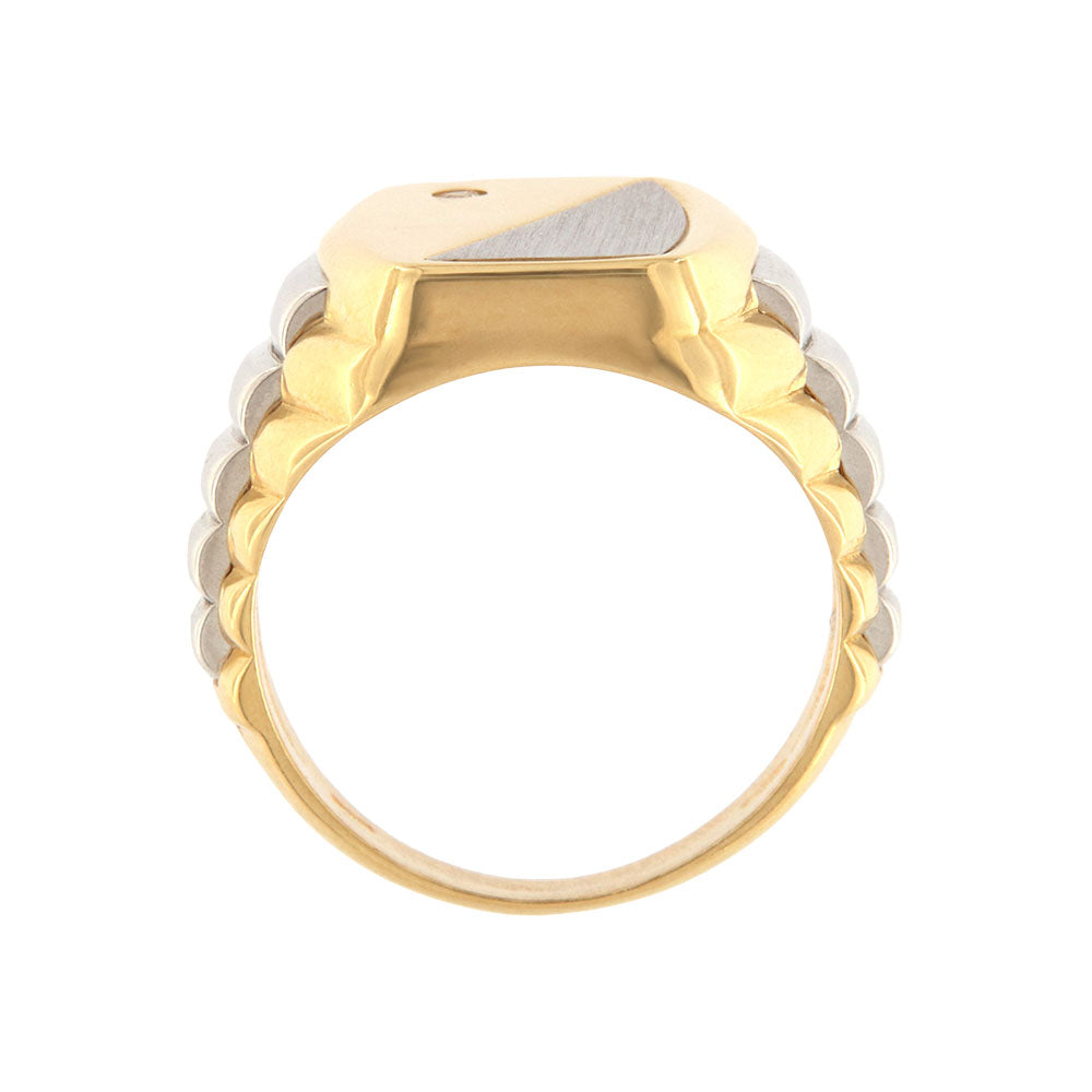 18ct gold Bicolor stone ring