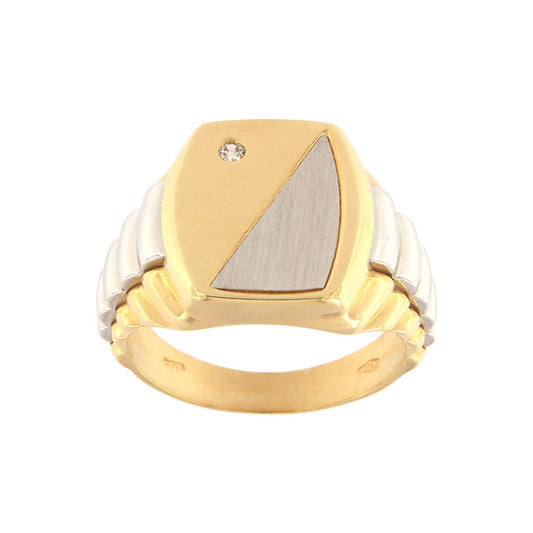 18ct gold Bicolor stone ring