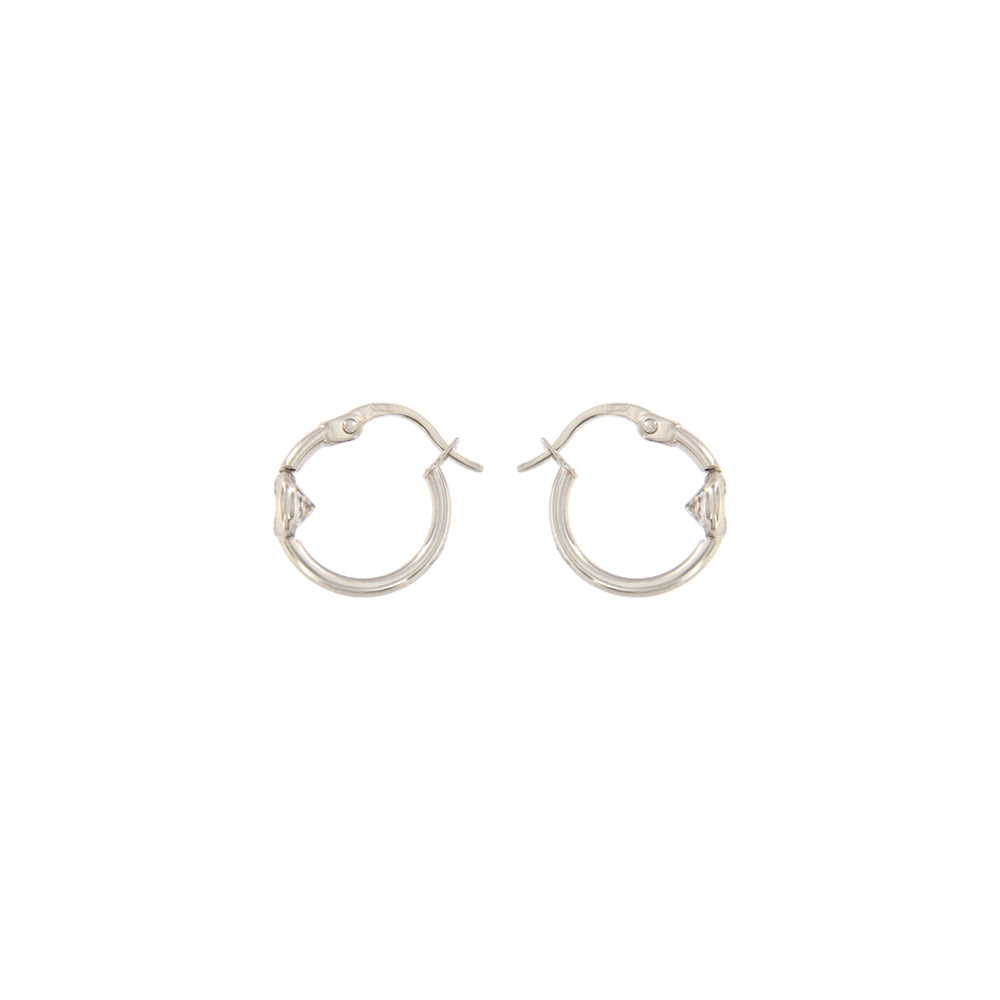 18ct gold Stone hoop earrings