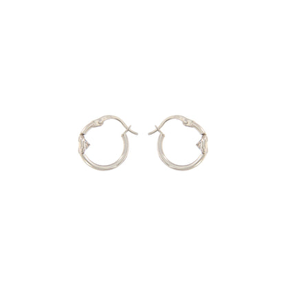 18ct gold Stone hoop earrings