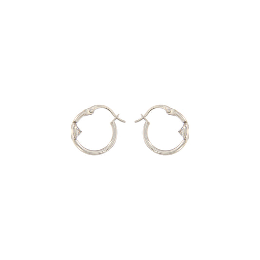 18ct gold Stone hoop earrings