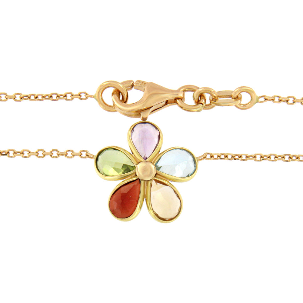 18ct gold Flower necklace