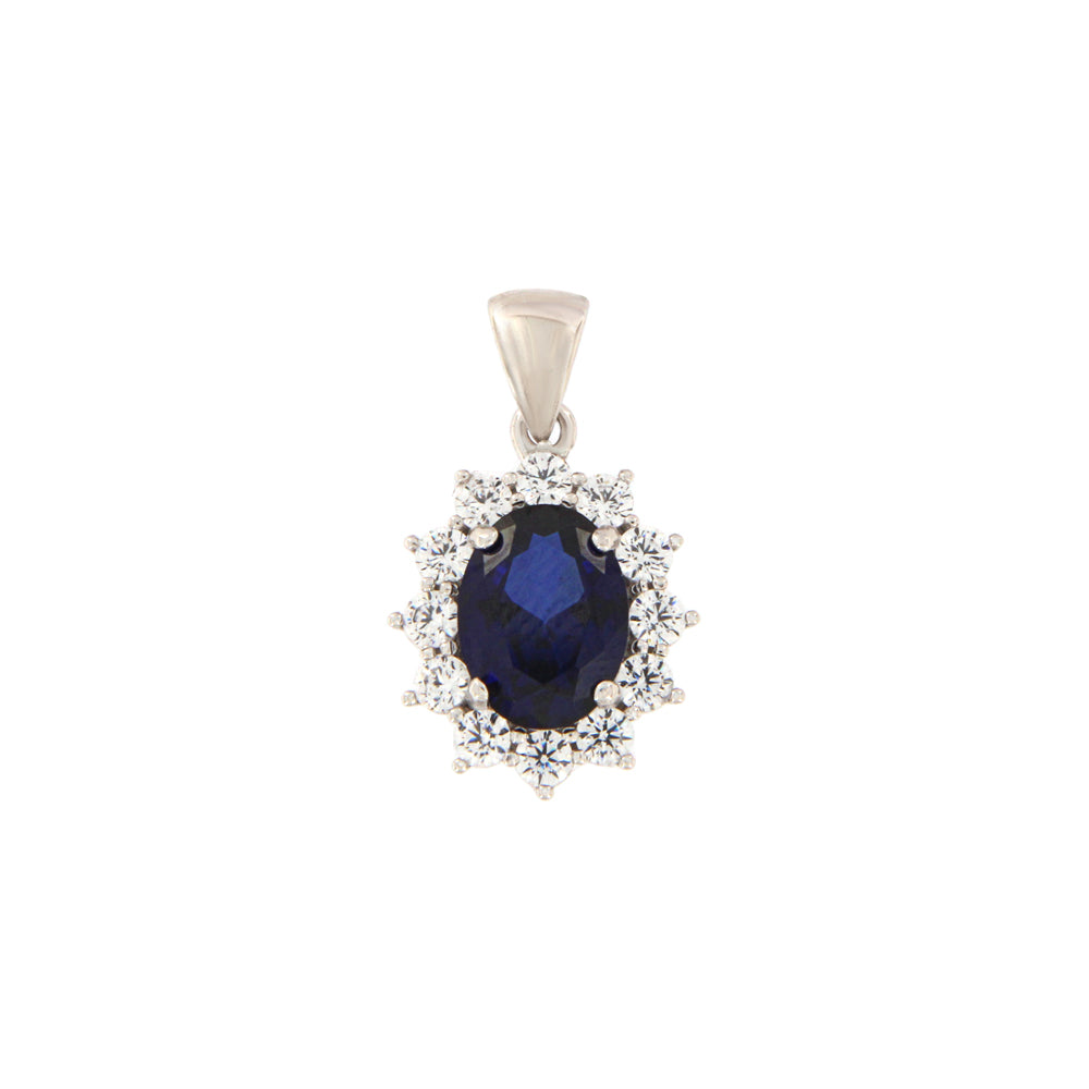 18ct gold Blue stone pendant