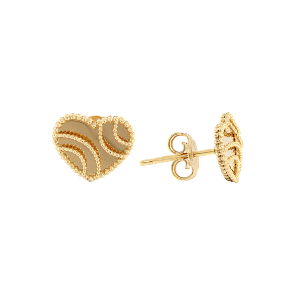 18ct gold Heart stud earrings