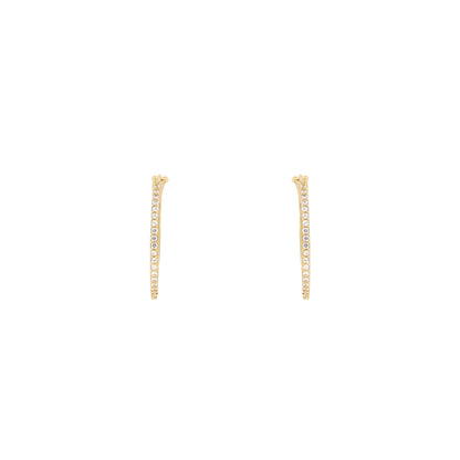 18ct gold Circular hoop earrings with zircon