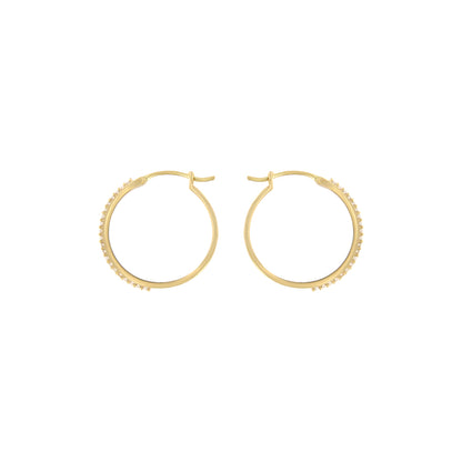 18ct gold Circular hoop earrings with zircon