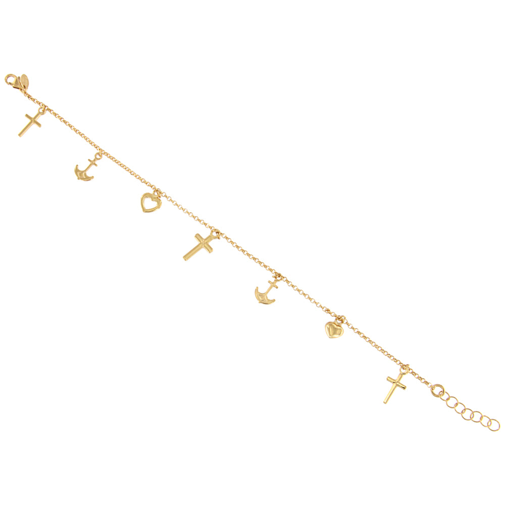 18ct gold Bracelet with charms