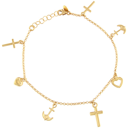 18ct gold Bracelet with charms