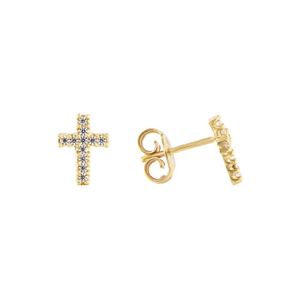 18ct gold Cross earrings